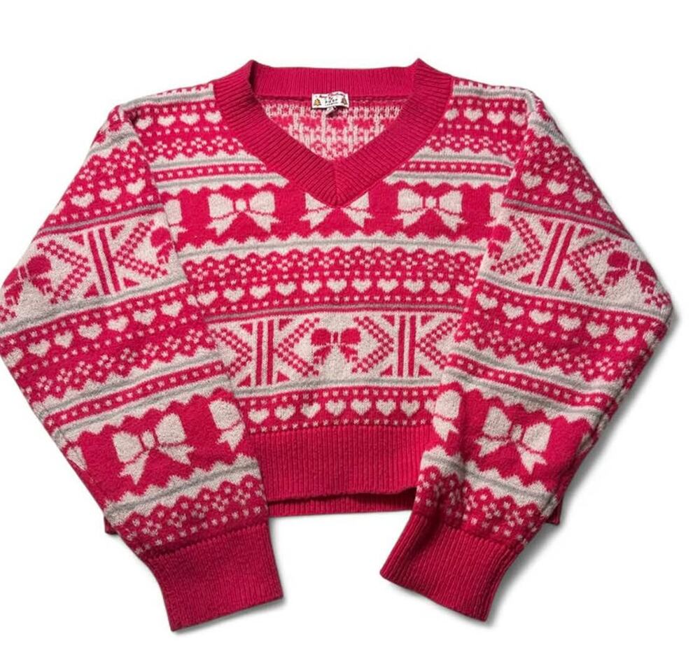 Women's Poof New York Christmas Sweater Bows Size XL